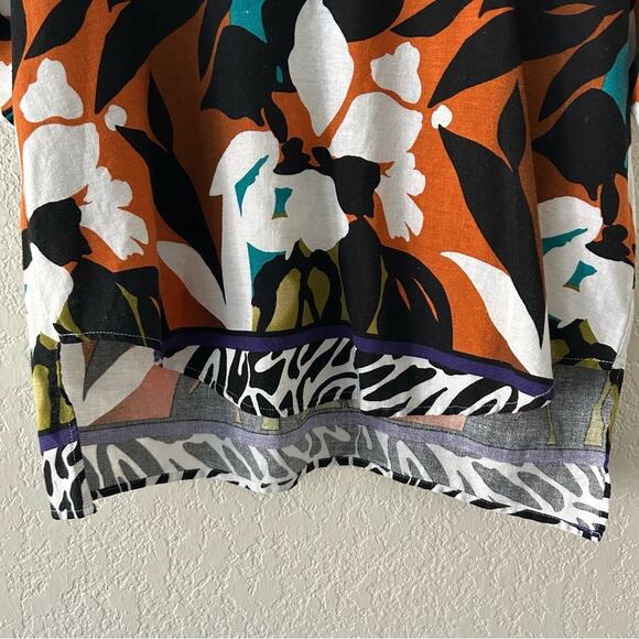 For Cynthia linen blend colorful top womens size small - Picture 3 of 8